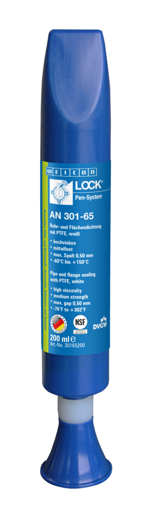 WEICONLOCK® AN 301-65 Etanchéité de Tuyaux et de Surfaces | avec PTFE, résistance moyenne, homologué pour l'eau potable