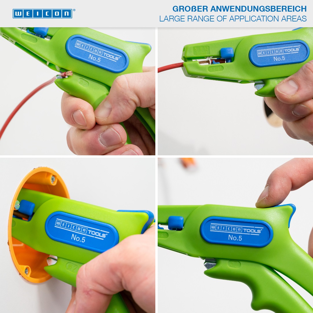 Pinza Spelafili No. 5 Green Line | per tutti i comuni conduttori a trefoli e solidi, campo di lavoro 0,2 - 6,0 mm²