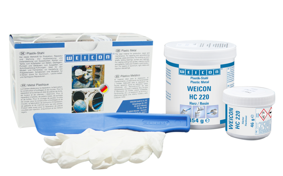 WEICON Ceramico HC 220 | sistema di resina epossidica caricata con ceramica e resistente alle alte temperature per il rivestimento antiusura