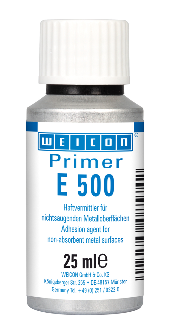 Primaire E 500 | Agent d’adhérence pour les surfaces métalliques non-absorbantes, particulièrement pour les silicones